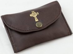 9503 Leather Rosary/Coin Case - Brown